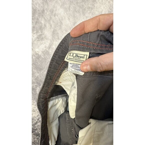 ll‎ bean canvas pants Men’s Size 40x29 Gray Pants Built In Belt - Picture 10 of 12